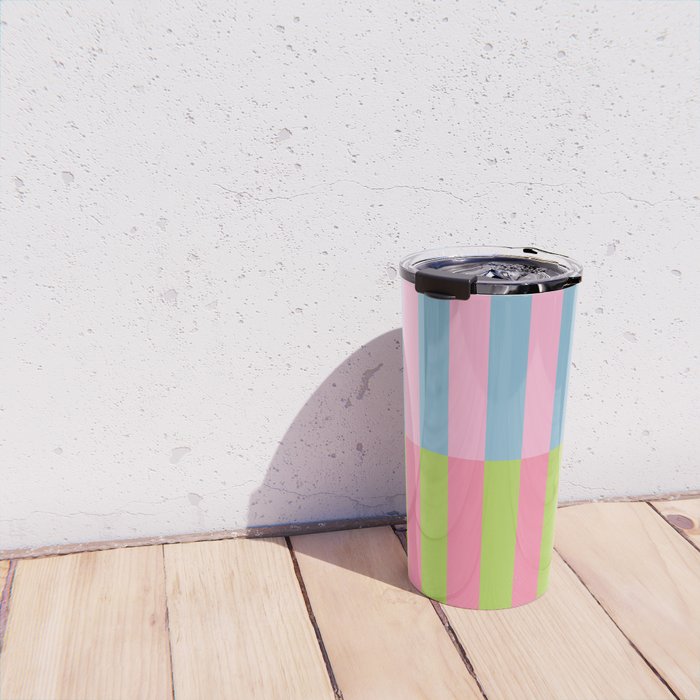 Vibrant color block pattern Travel Mug Gallery Image 4