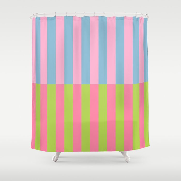 Vibrant color block pattern Shower Curtain Gallery Image 1