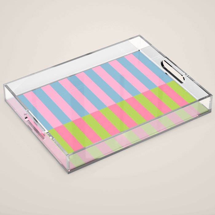 Vibrant color block pattern Acrylic Tray Gallery Image 1