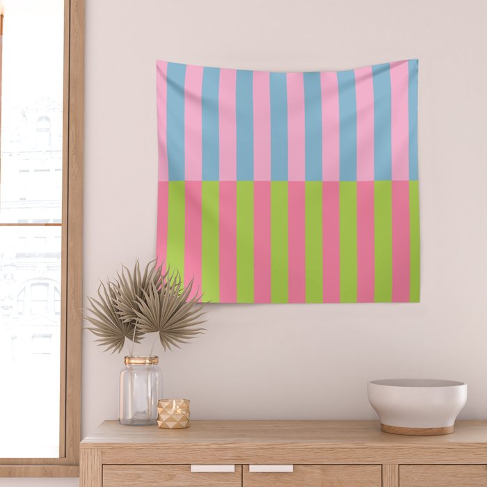 Vibrant color block pattern Wall Tapestry Gallery Image 2