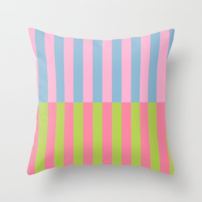 Vibrant color block pattern Throw Pillow Gallery Image 1