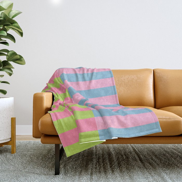 Vibrant color block pattern Throw Blanket Gallery Image 1