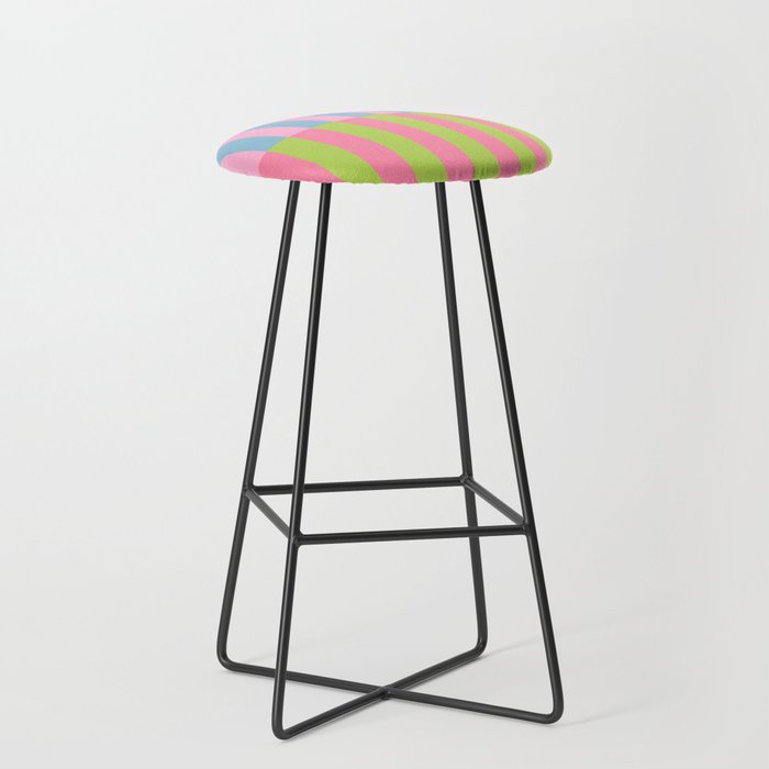 Vibrant color block pattern Stool Gallery Image 1