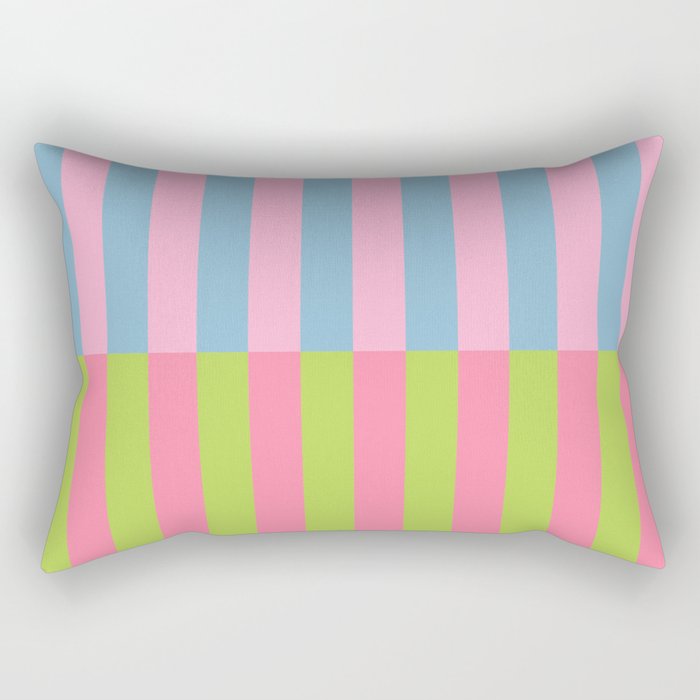Vibrant color block pattern Rectangular Pillow Gallery Image 1