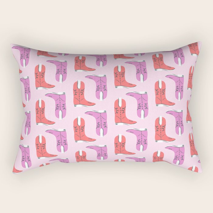 Western Cowboy Boots in red and pink Rectangular Pillow Gallery Image 1