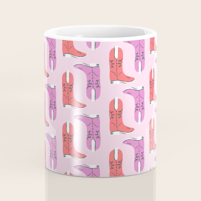 Western Cowboy Boots in red and pink Coffee Mug Gallery Image 4