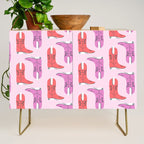 Western Cowboy Boots in red and pink Credenza Gallery Image 1
