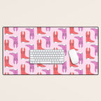 Western Cowboy Boots in red and pink Desk Mat Gallery Image 1