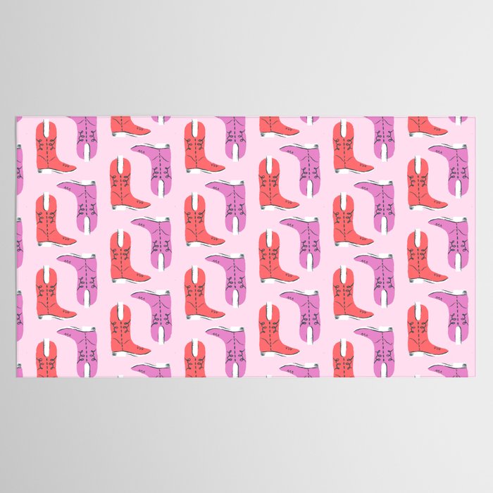 Western Cowboy Boots in red and pink Tablecloth Gallery Image 2