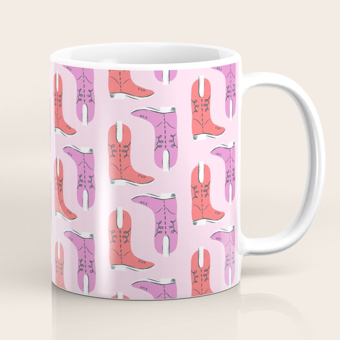 Western Cowboy Boots in red and pink Coffee Mug Gallery Image 1