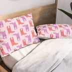 Western Cowboy Boots in red and pink Pillow Sham Gallery Image 2