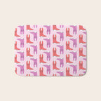 Western Cowboy Boots in red and pink Bath Mat Gallery Image 1