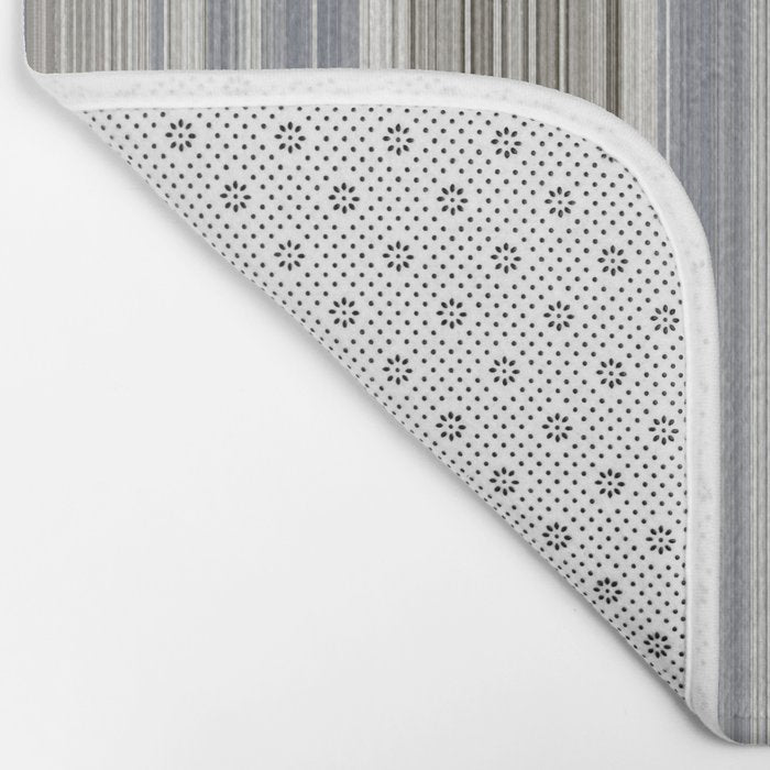 Blue grey Tan Stripes Bath Mat Gallery Image 2