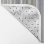 Blue grey Tan Stripes Bath Mat Gallery Image 2