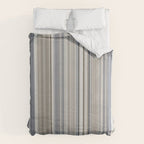 Blue grey Tan Stripes Duvet Cover Gallery Image 6