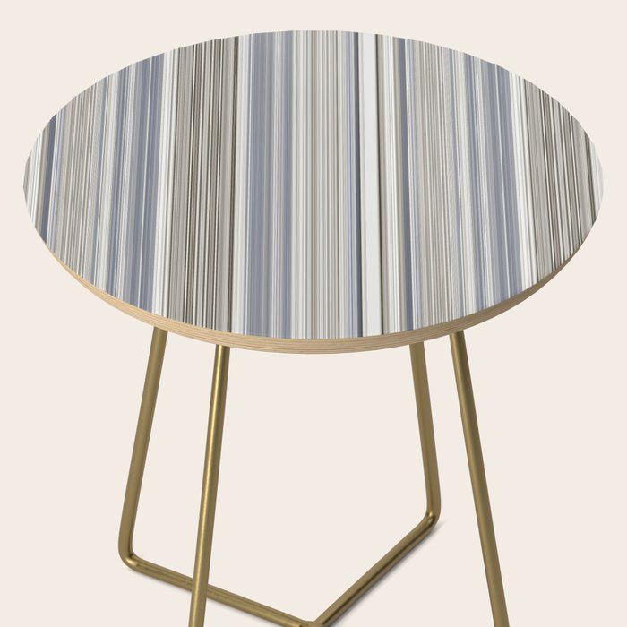Blue grey Tan Stripes Side Table Gallery Image 2