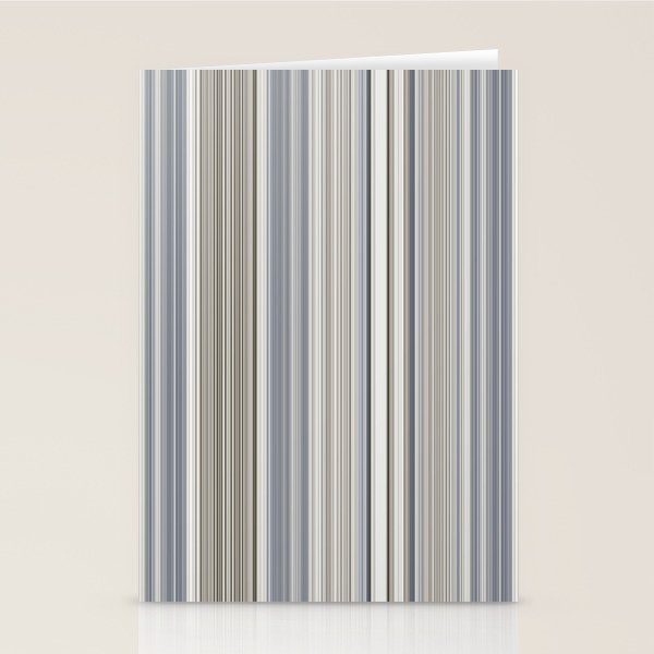 Blue grey Tan Stripes Stationery Card Gallery Image 2