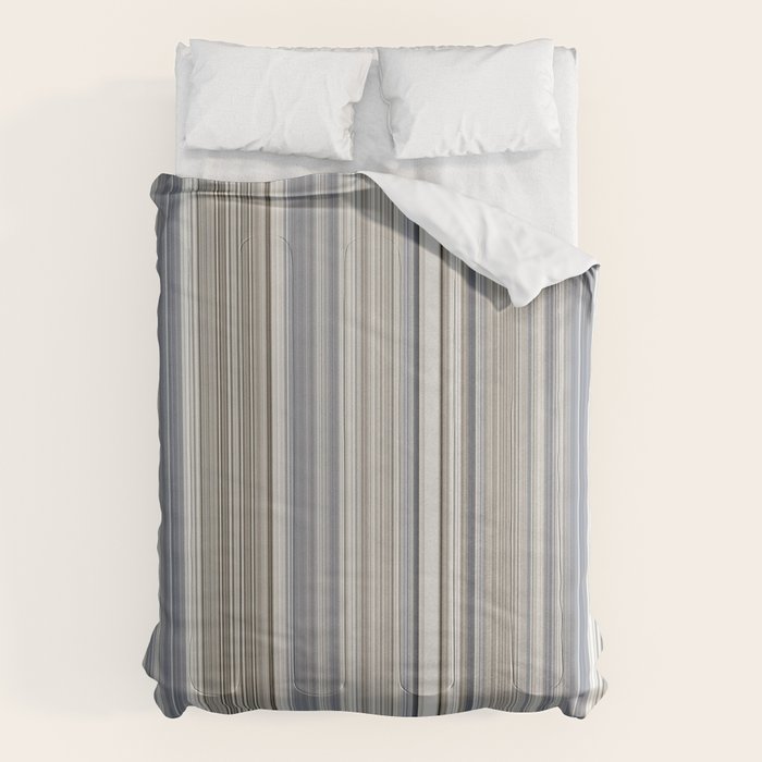 Blue grey Tan Stripes Comforter Gallery Image 6
