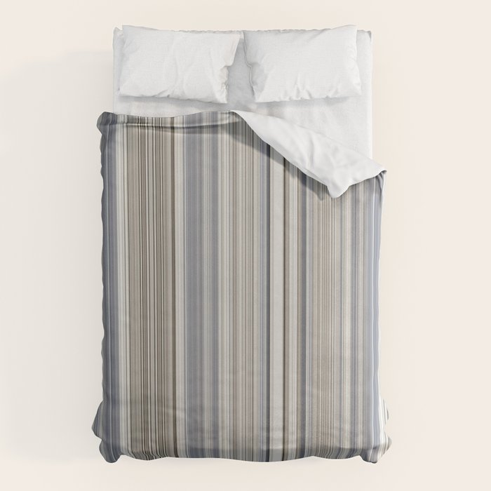 Blue grey Tan Stripes Duvet Cover Gallery Image 1