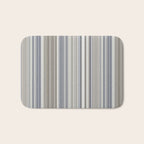 Blue grey Tan Stripes Bath Mat Gallery Image 1