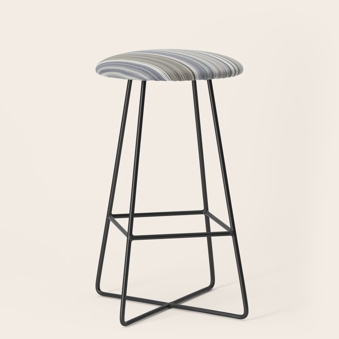 Blue grey Tan Stripes Stool Gallery Image 1