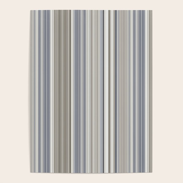 Blue grey Tan Stripes Poster Gallery Image 1