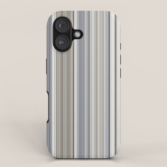Blue grey Tan Stripes iPhone Case Gallery Image 1