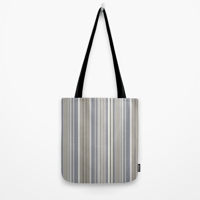 Blue grey Tan Stripes Tote Bag Gallery Image 2