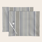 Blue grey Tan Stripes Placemat Gallery Image 1