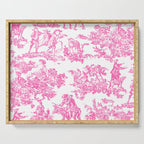 Fuschia Pink Toile de Jouy Serving Tray Gallery Image 1