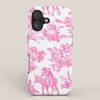 Fuschia Pink Toile de Jouy iPhone Case Gallery Image 1