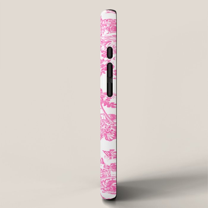 Fuschia Pink Toile de Jouy iPhone Case Gallery Image 2