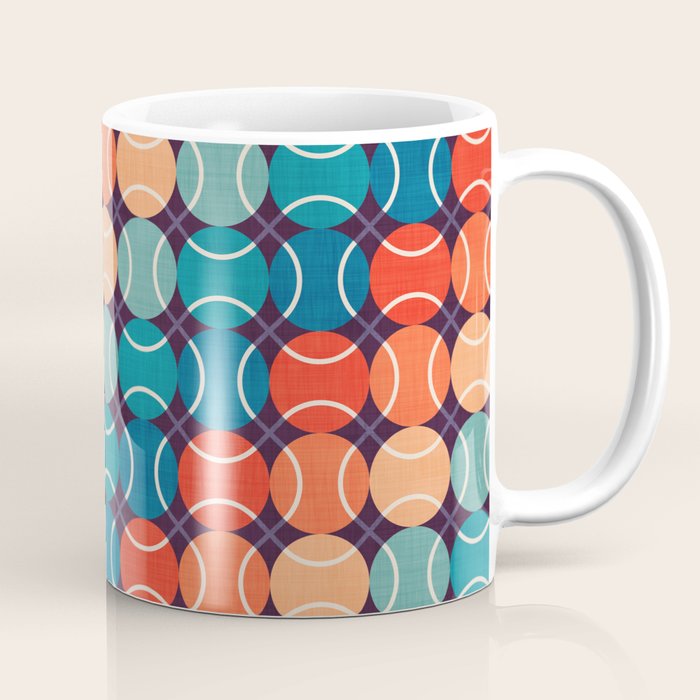 Retro Tennis 70s Rainbow Coffee Mug Gallery Image 1