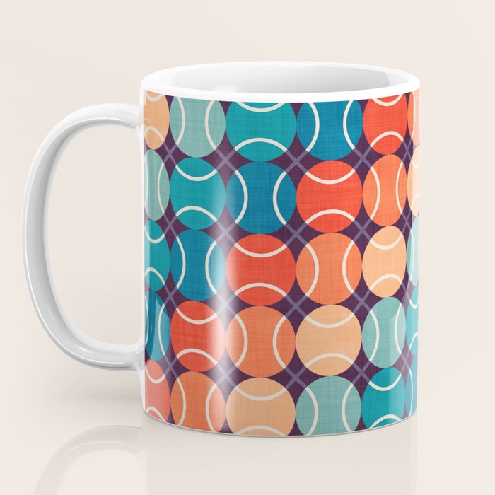 Retro Tennis 70s Rainbow Coffee Mug Gallery Image 3