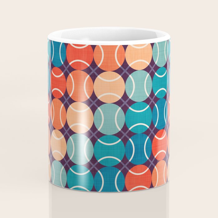 Retro Tennis 70s Rainbow Coffee Mug Gallery Image 4