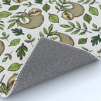 Little Sloth Hanging Around, Cute Sloth Print, Gray and Green, Hand-Drawn Sloth Rug Gallery Image 4