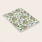 Little Sloth Hanging Around, Cute Sloth Print, Gray and Green, Hand-Drawn Sloth Notebook Gallery Image 3