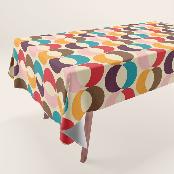 Mid Century Modern Circles Tablecloth Gallery Image 1