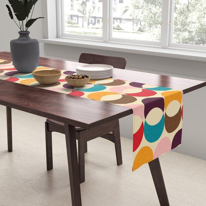 Mid Century Modern Circles Table Runner Gallery Image 2