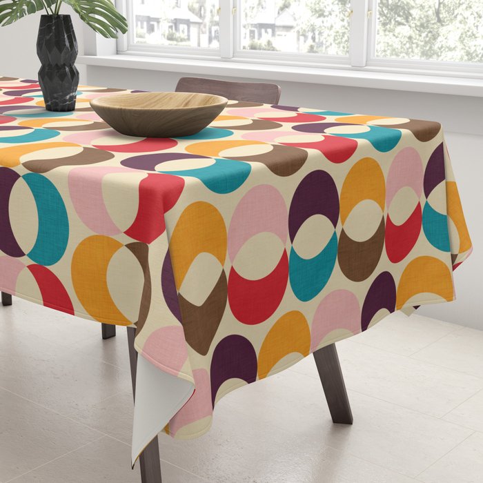 Mid Century Modern Circles Tablecloth Gallery Image 3