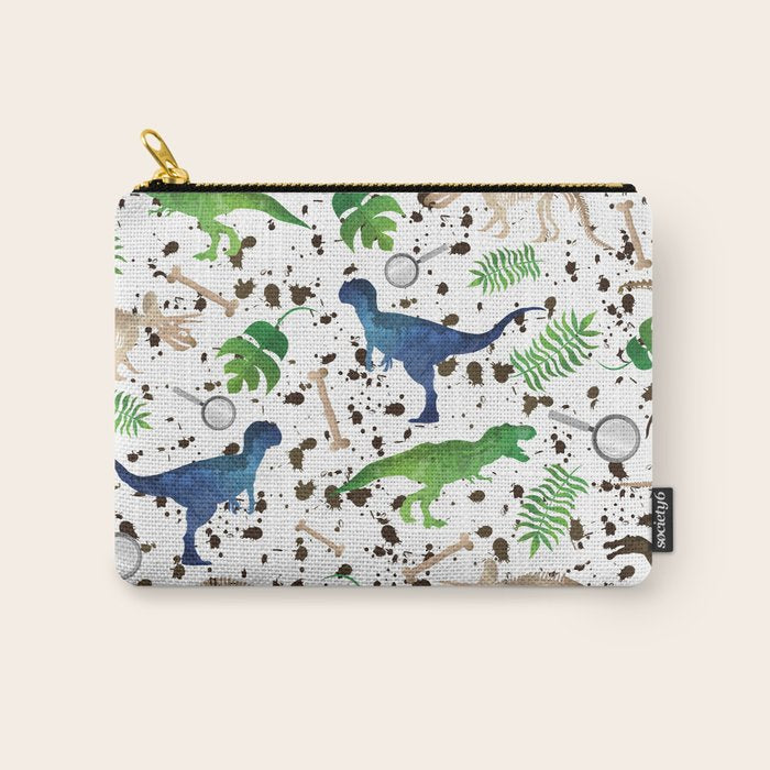 Watercolor Dinosaurs Carry All Pouch Gallery Image 1