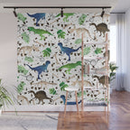 Watercolor Dinosaurs Wall Mural Gallery Image 1