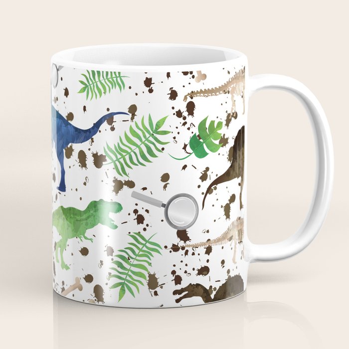 Watercolor Dinosaurs Coffee Mug Gallery Image 1