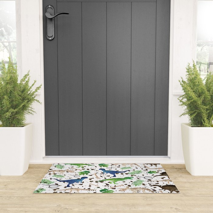 Watercolor Dinosaurs Welcome Mat Gallery Image 3