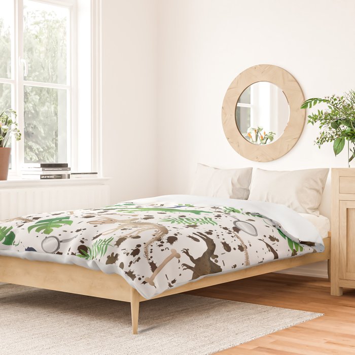 Watercolor Dinosaurs Duvet Cover Gallery Image 2