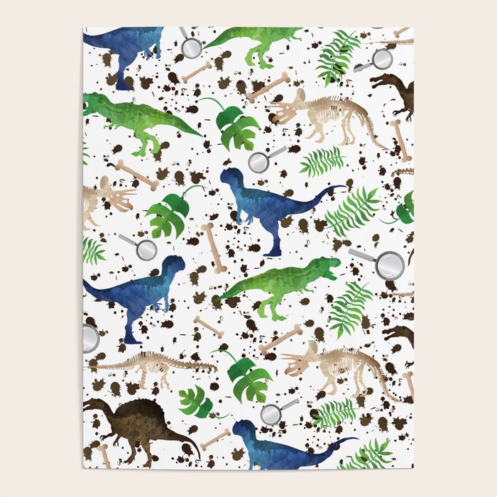 Watercolor Dinosaurs Poster Gallery Image 1