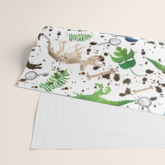 Watercolor Dinosaurs Wrapping Paper Gallery Image 2