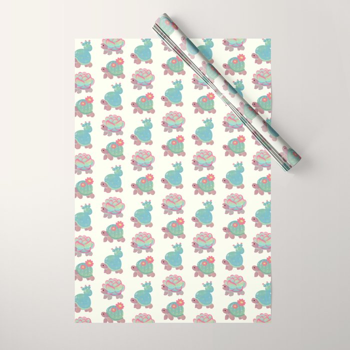 Cactus tortoise Wrapping Paper Gallery Image 1