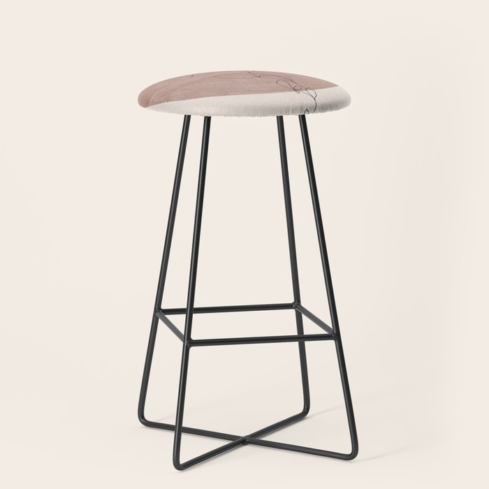 Sun and Flowers Line Art Stool Gallery Image 1