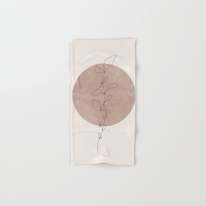Sun and Flowers Line Art Bath Towel Gallery Image 1